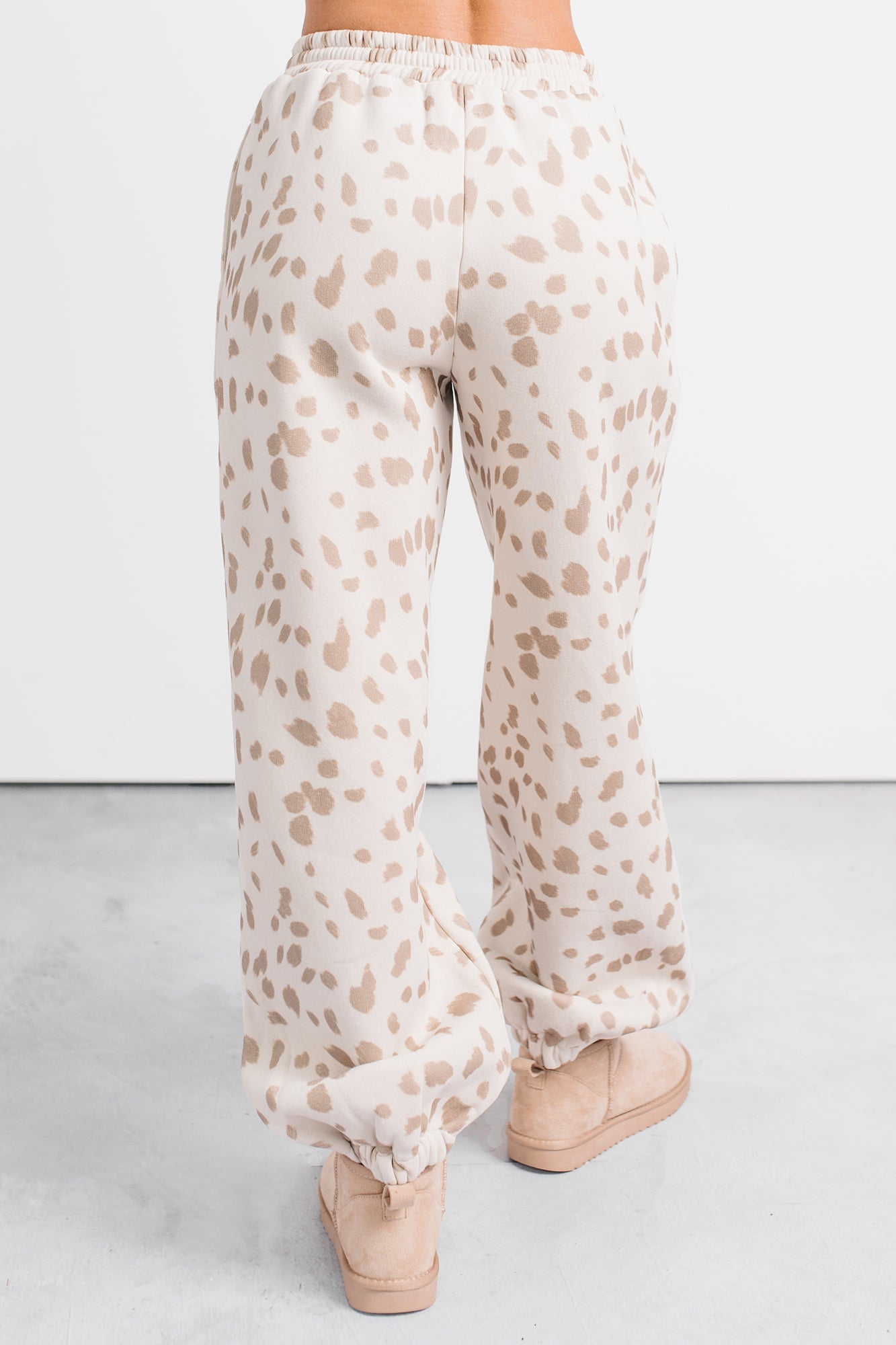 Do It Right Soft Cheetah Print Joggers (Cream/Mocha)