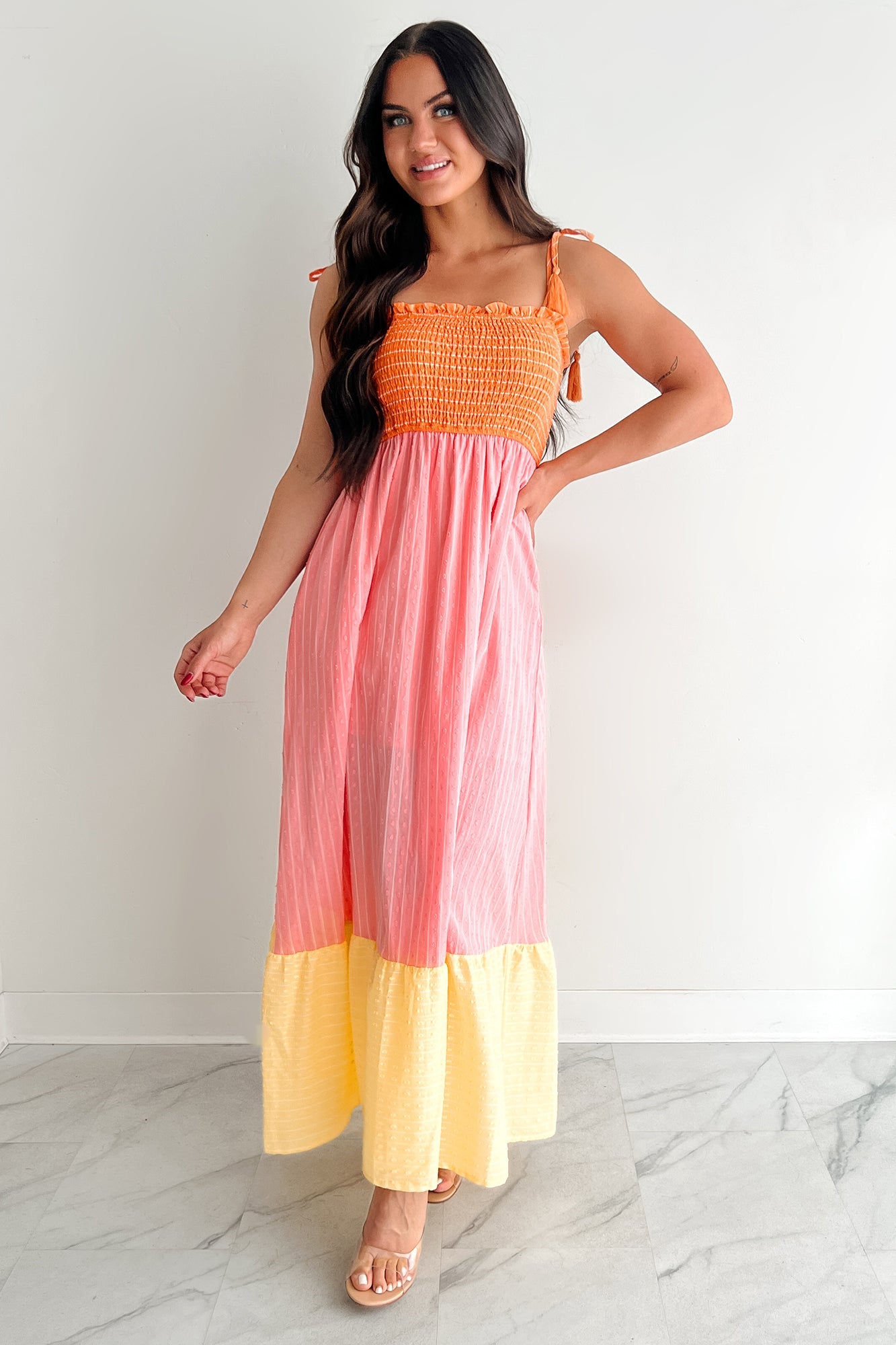 Sunkissed & Sassy Colorblock Maxi Dress (Multi)