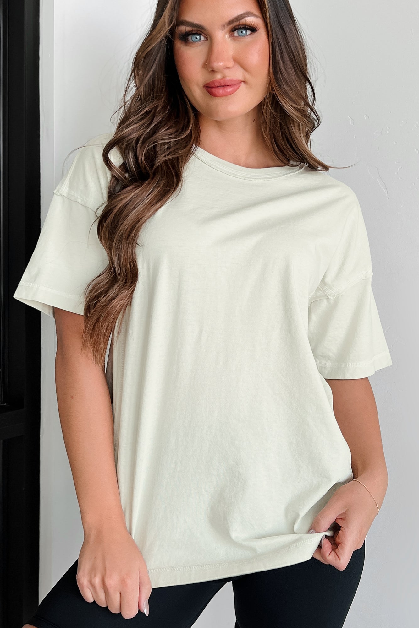 Alaric Reverse Stitch Oversize T-Shirt (Digital Mist)