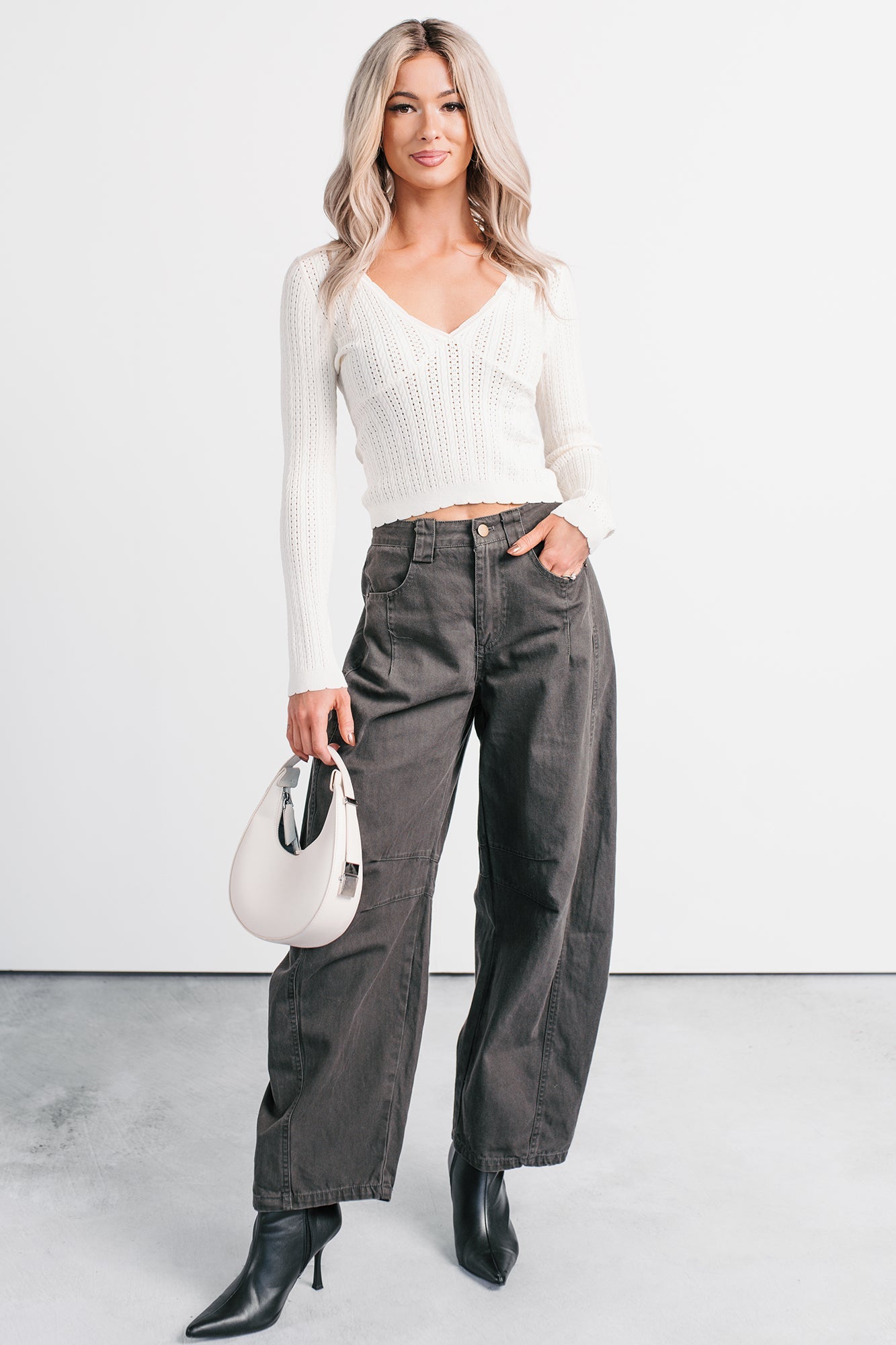 Fabian Wide Leg Denim Papermoon Jeans (Charcoal)