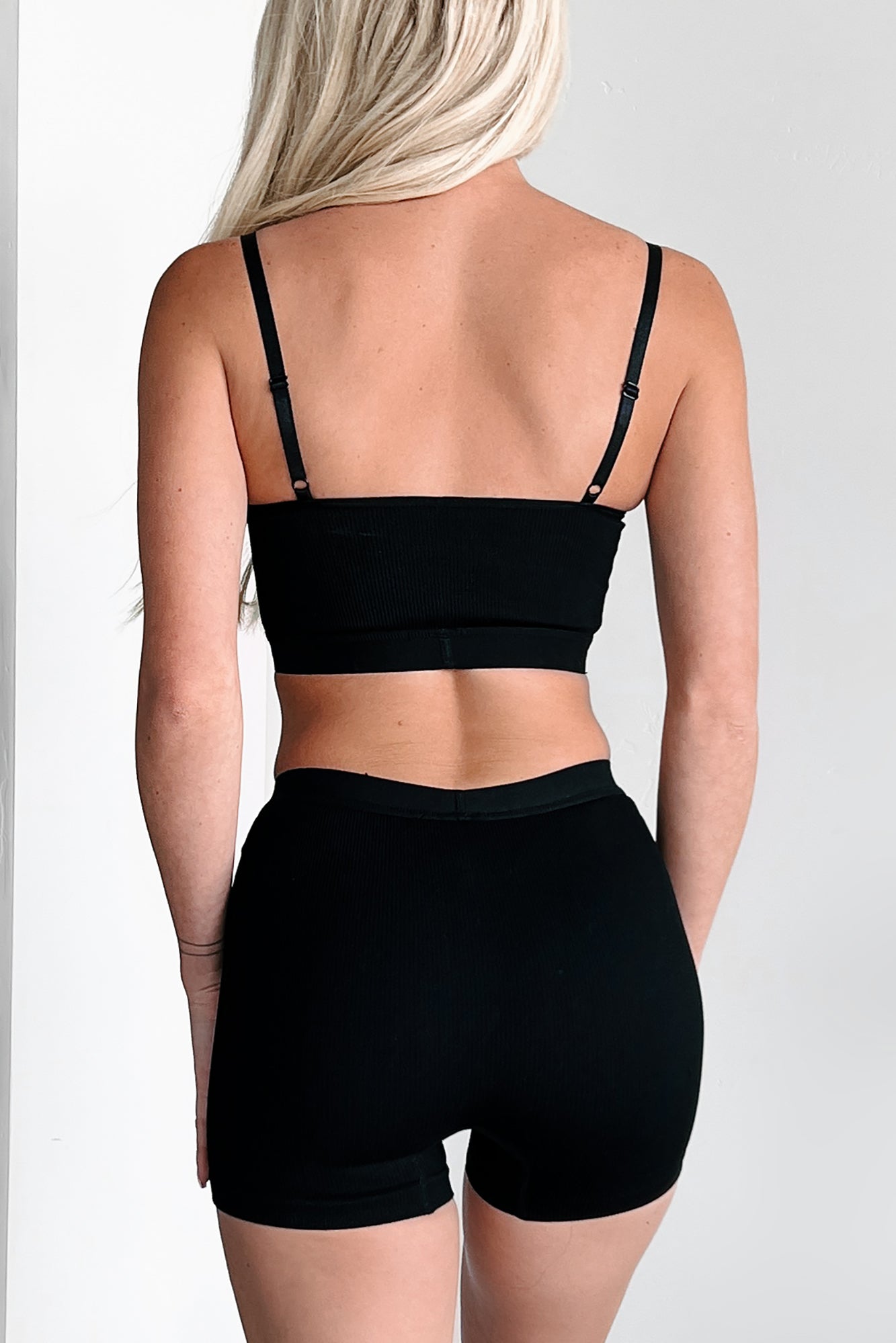 Sleepy Smiles Ribbed Sleepwear Set (Black)
