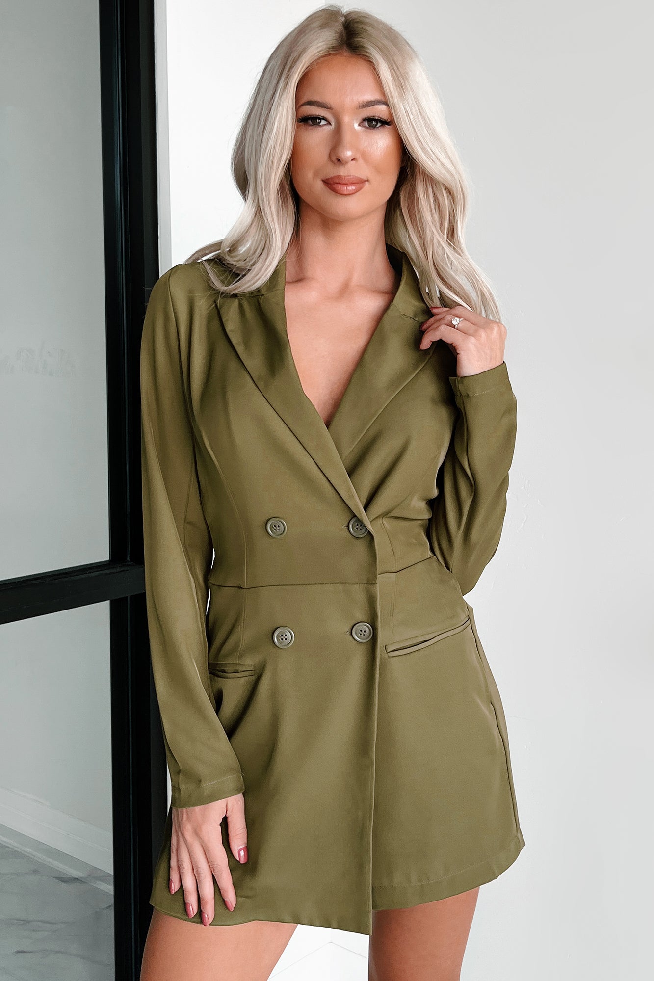 New Career Paths Blazer Romper (Olive)