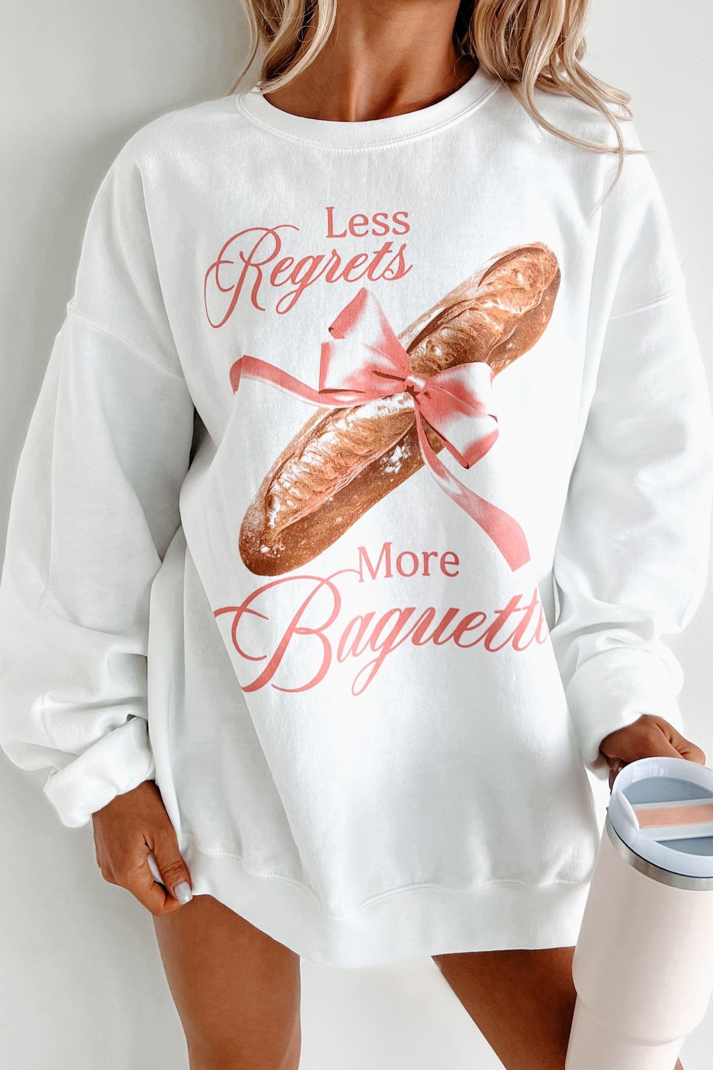 "More Baguettes" Graphic Sweatshirt (White)