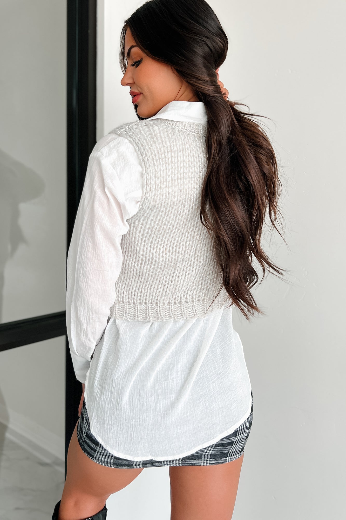 Chasing Stars Metallic Knit Sweater Tank (Silver)