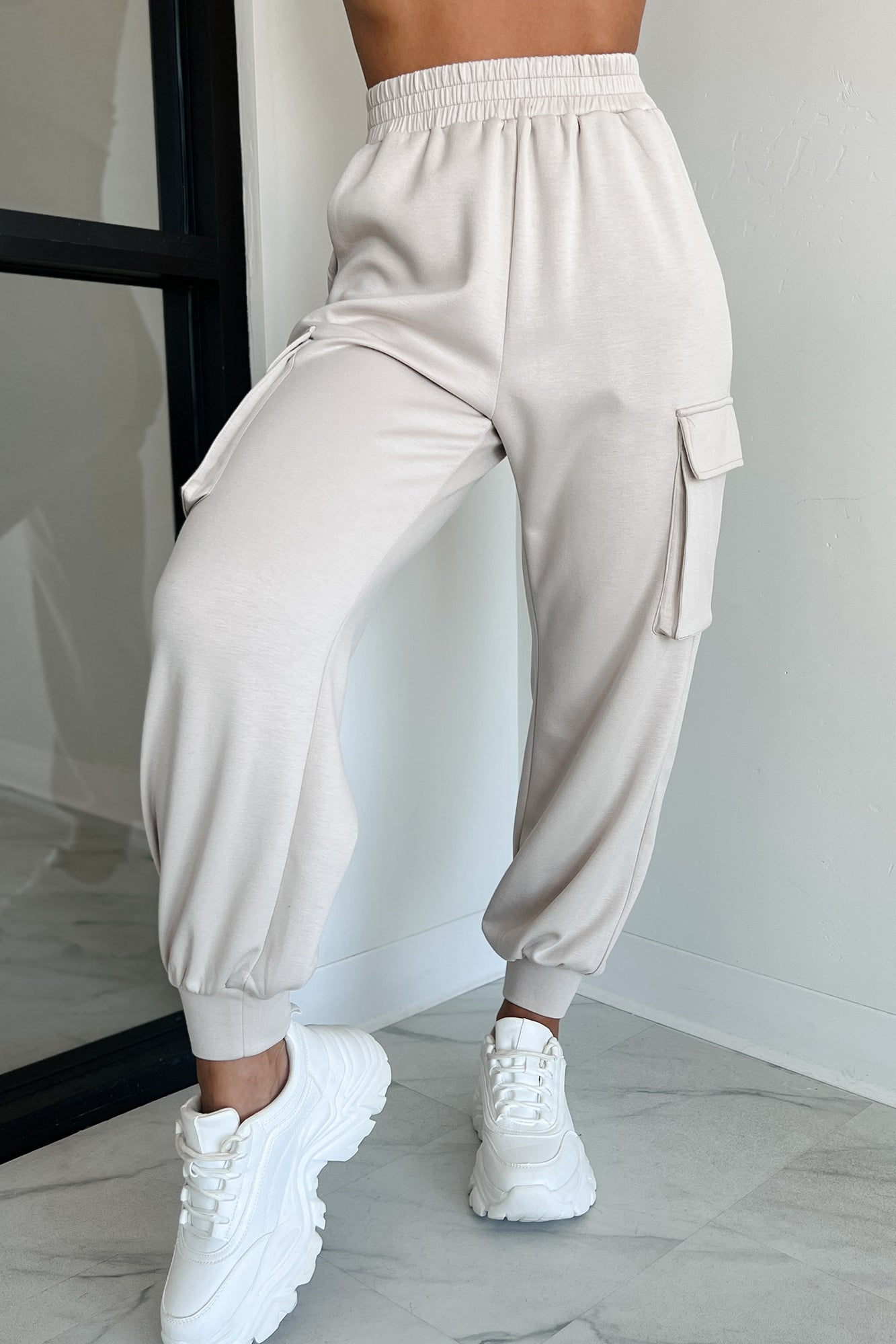 DOORBUSTER Forever A Homebody Cargo Joggers (Light Tan)