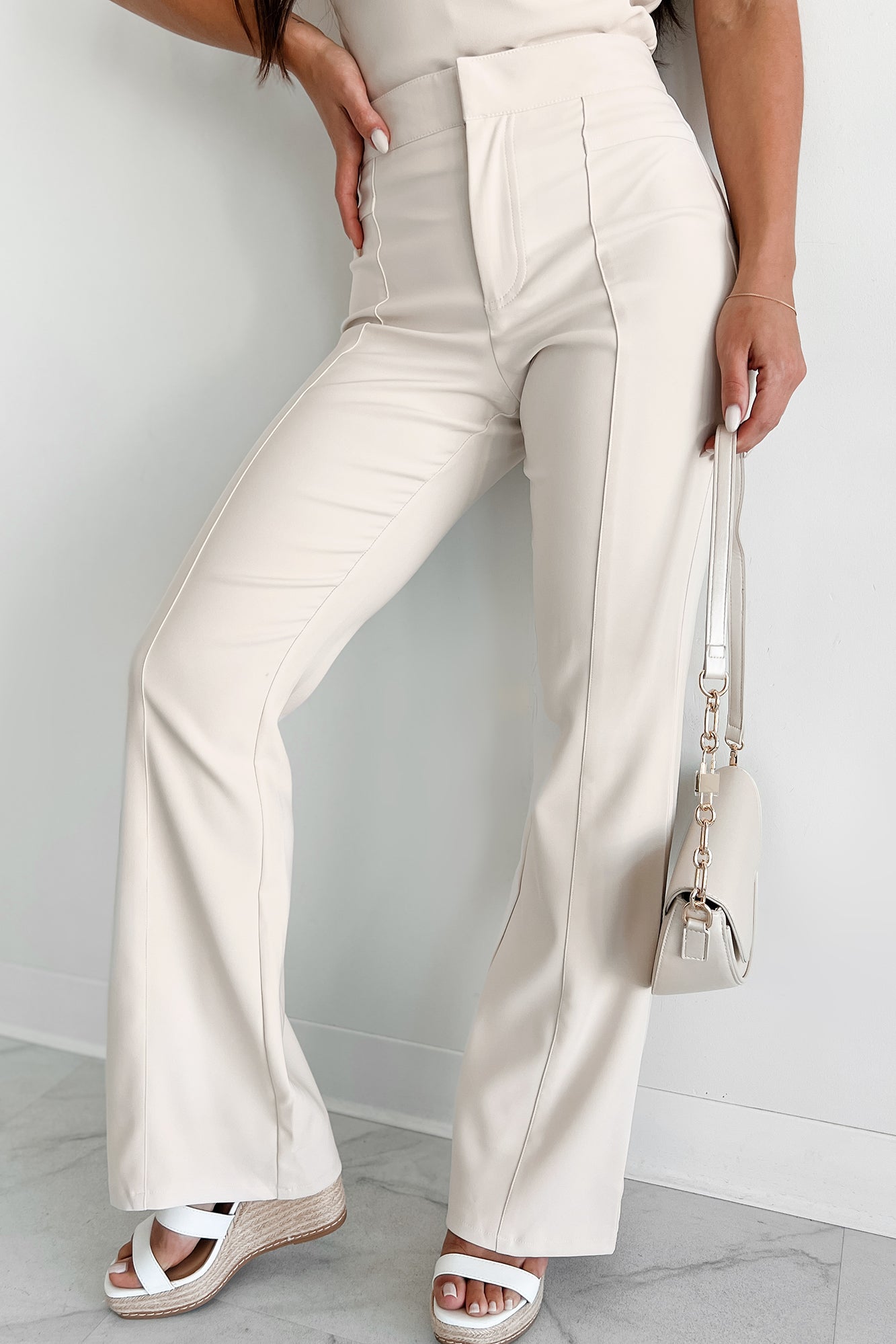 Confident Decisions High Waist Dress Pant (Cream)