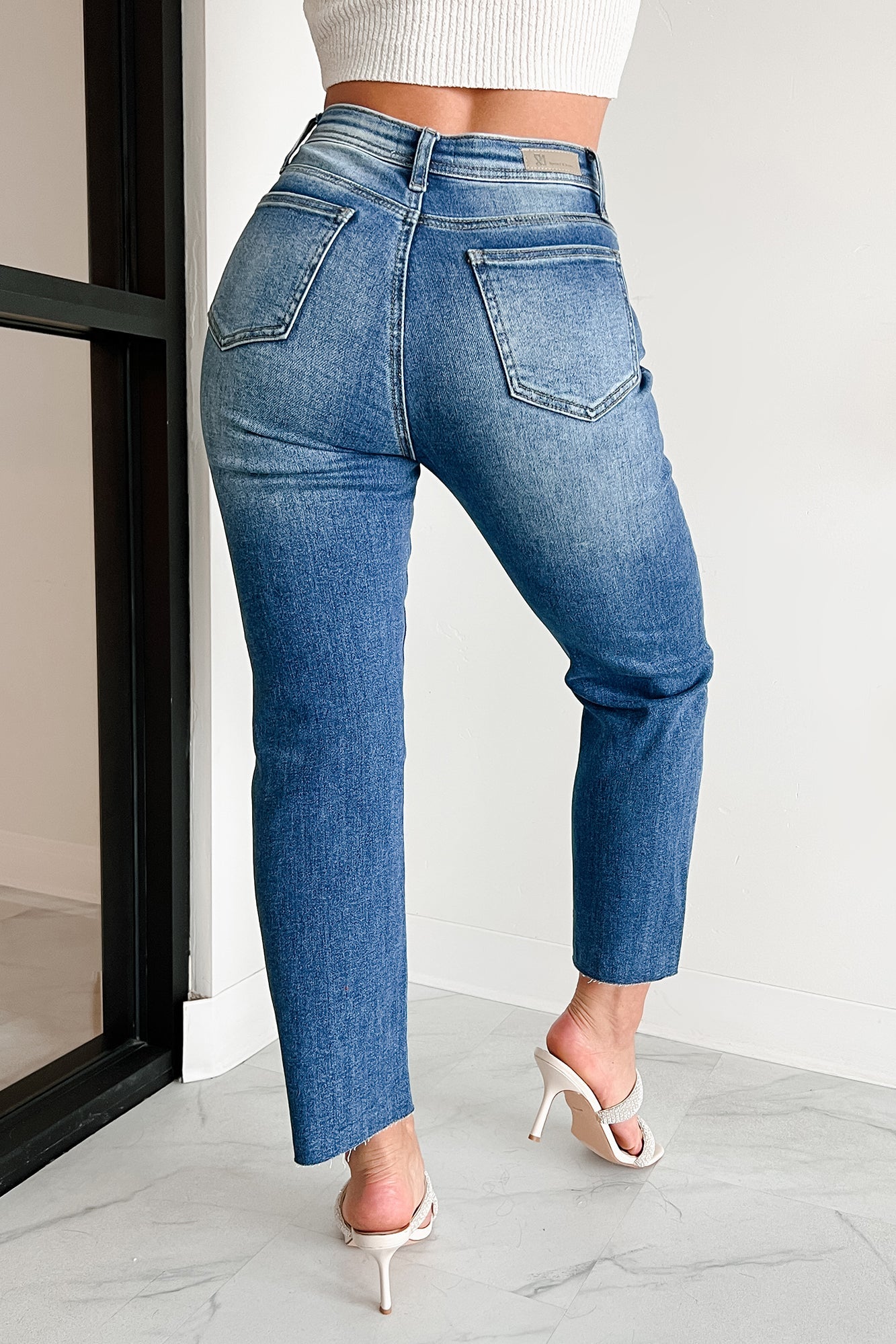 Juniper High Rise Tummy Control Special A Straight Jeans (Dark)