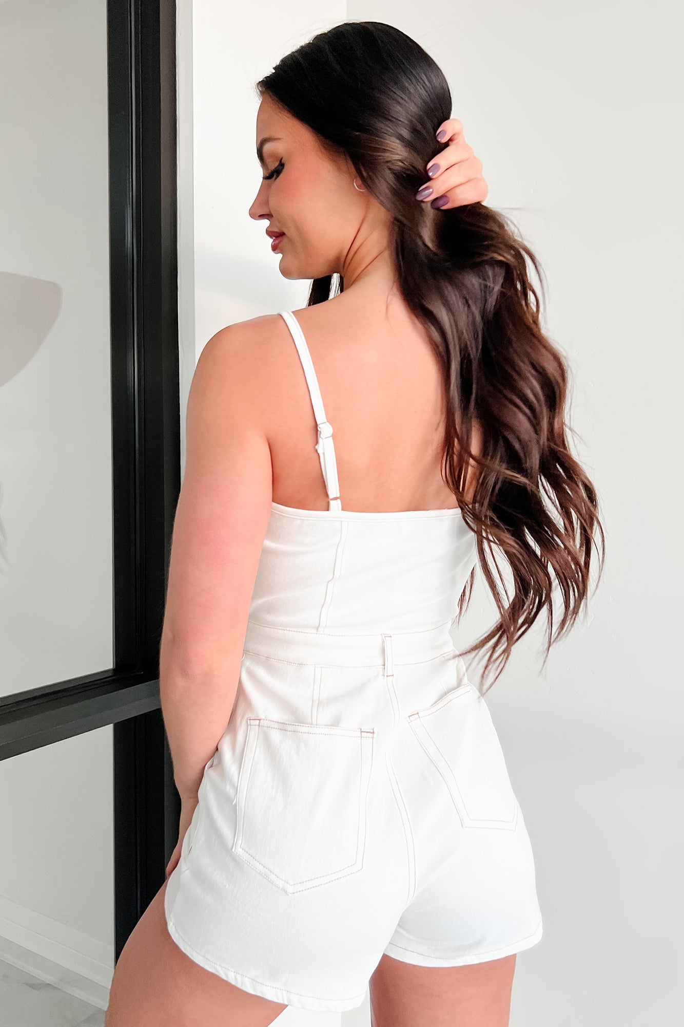 Joelle Denim Romper (Off White)