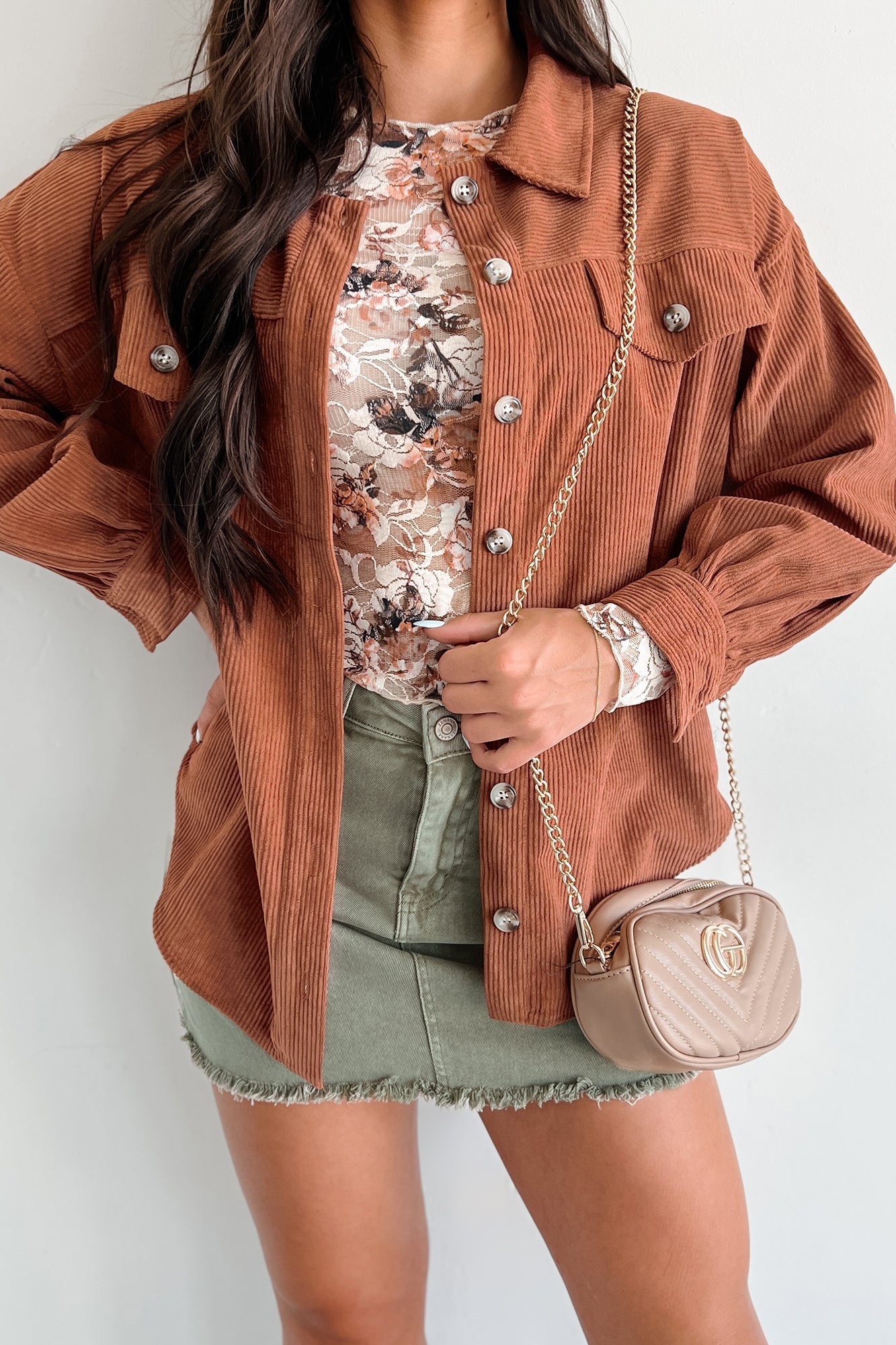 Harlan Corduroy Shacket (Copper)