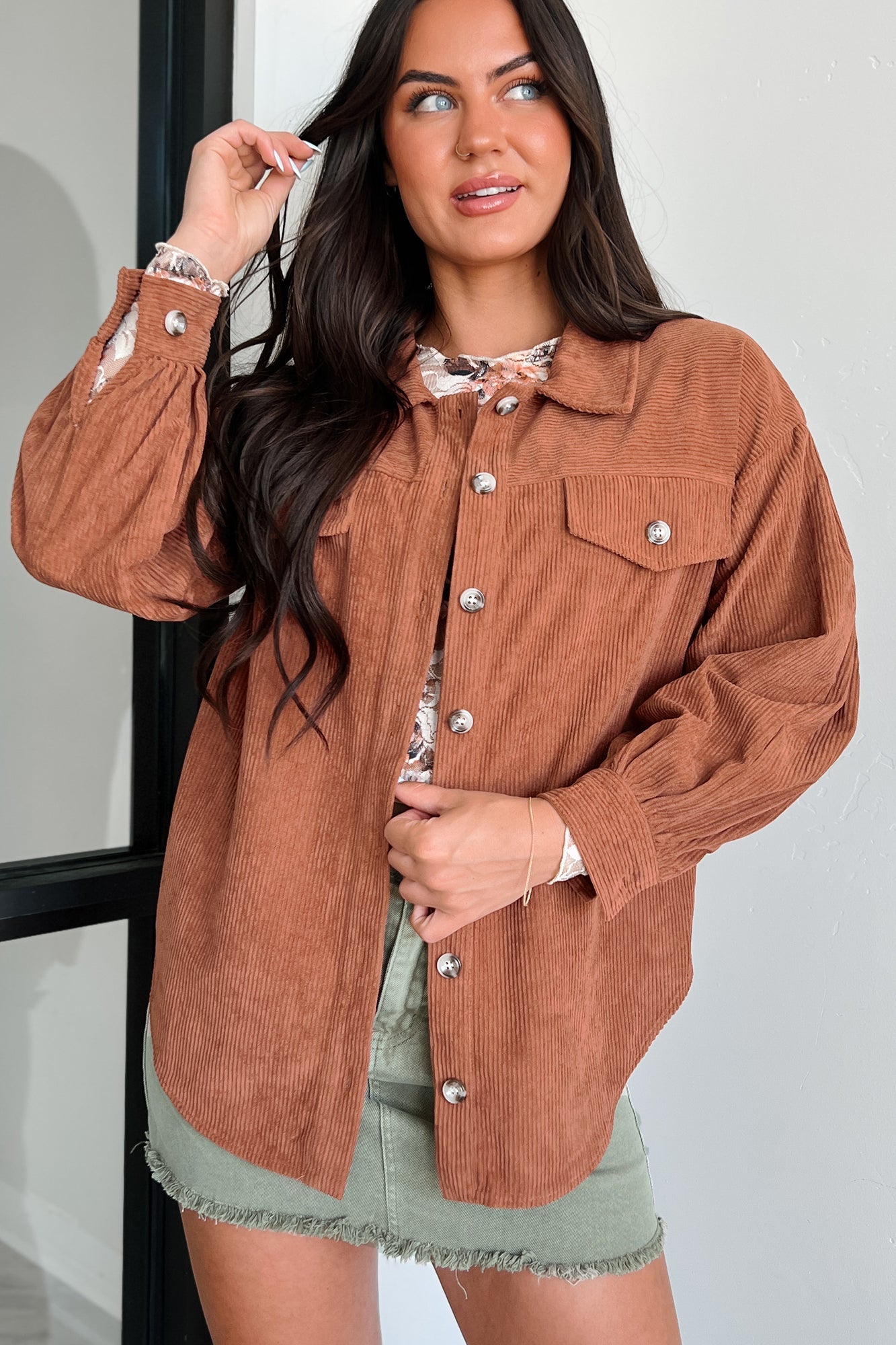 Harlan Corduroy Shacket (Copper)