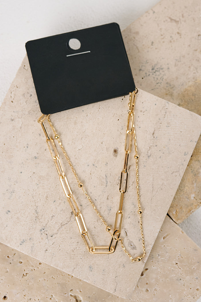 Clutch In Hand Layered Chain Bracelet (Gold)