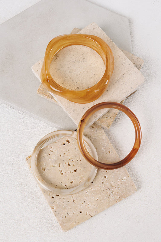 Whimsy Wins Three Piece Chunky Bangle Set (Multi)