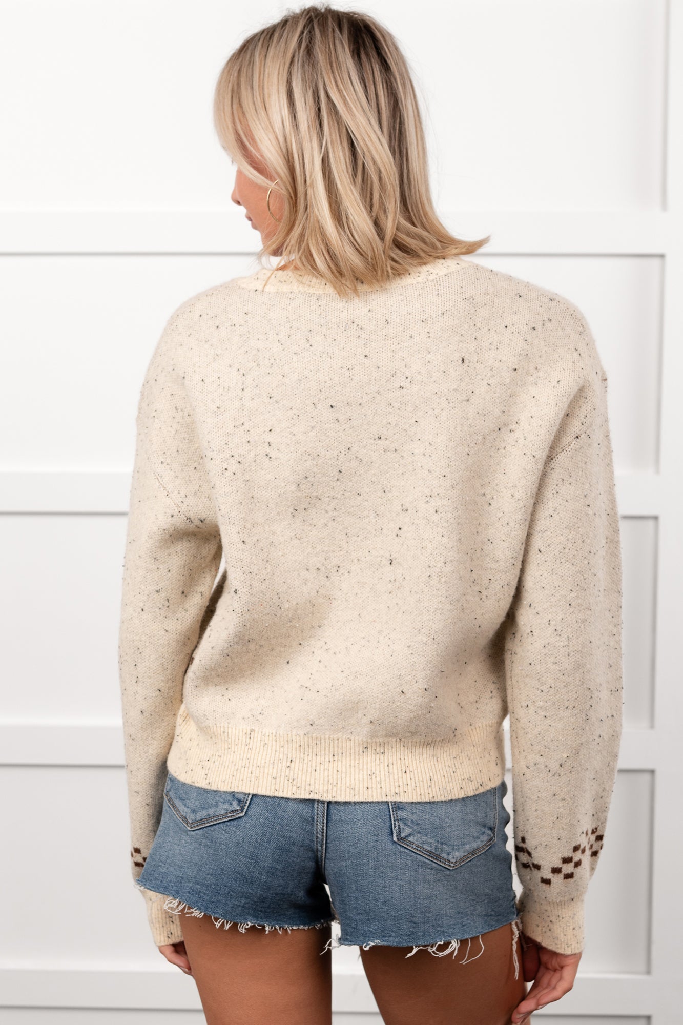 Rodeo Radiance Horse Pattern Knit Sweater (Oatmeal)