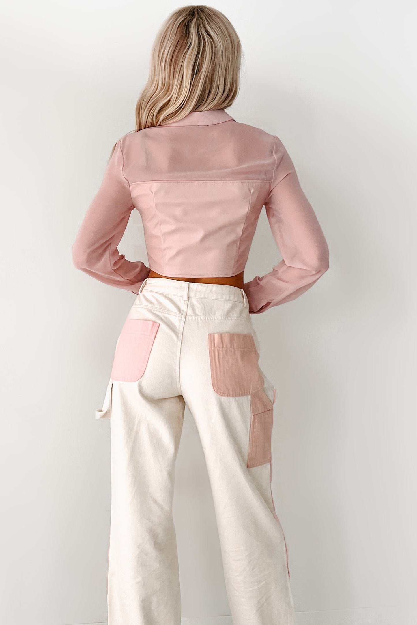 Sheer Passion Faux Leather Blouse (Pink)