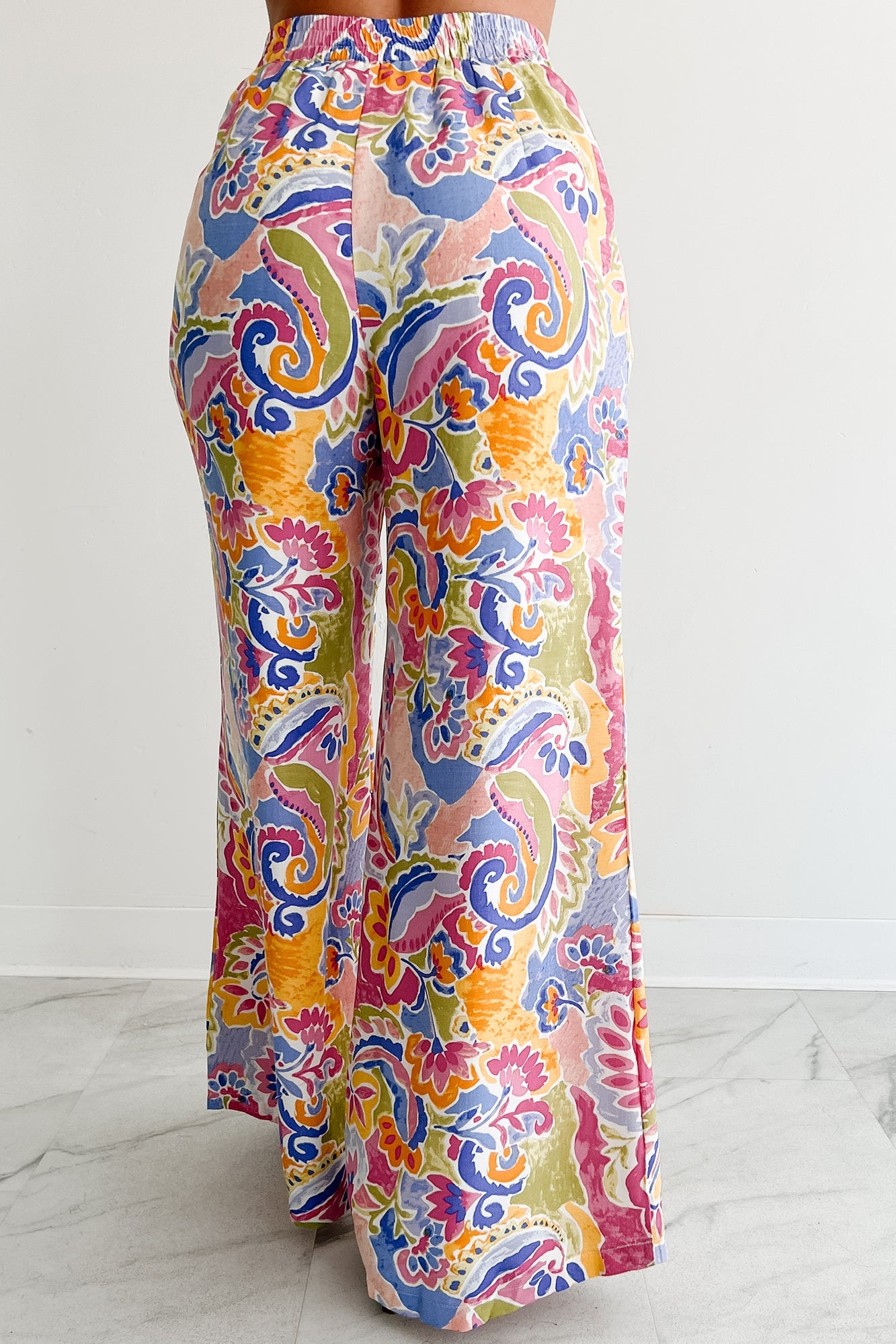 Colorful Imagination Printed Wide Leg Pants (Multi)
