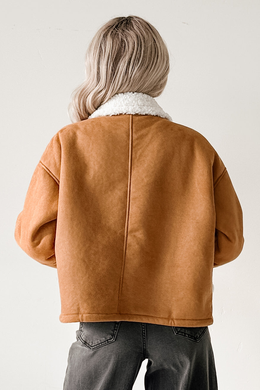Carol Nights Faux Suede Sherpa Jacket (Camel)
