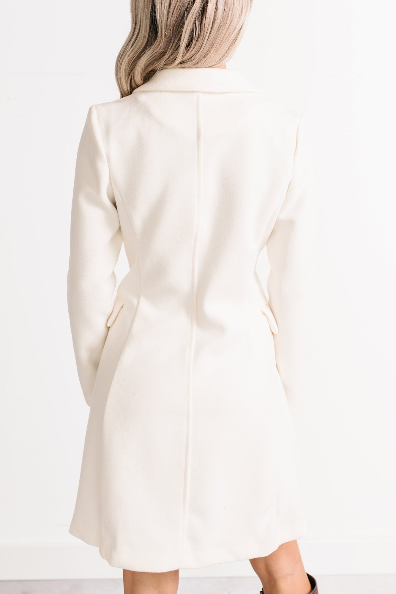 Downtown Drift Button Up Lightweight Coat (Ivory)