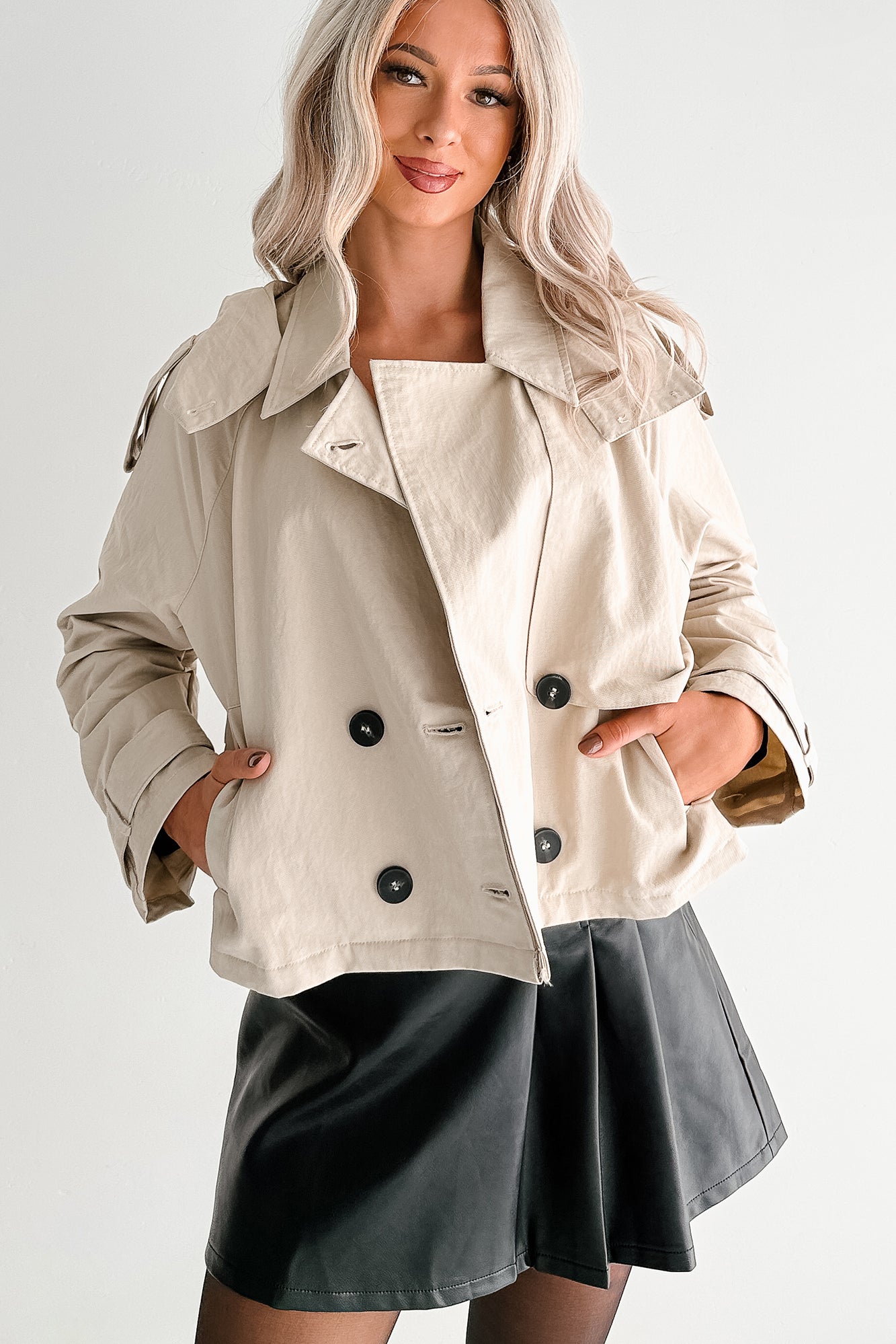 Within Reach Side Button Hooded Jacket (Khaki)