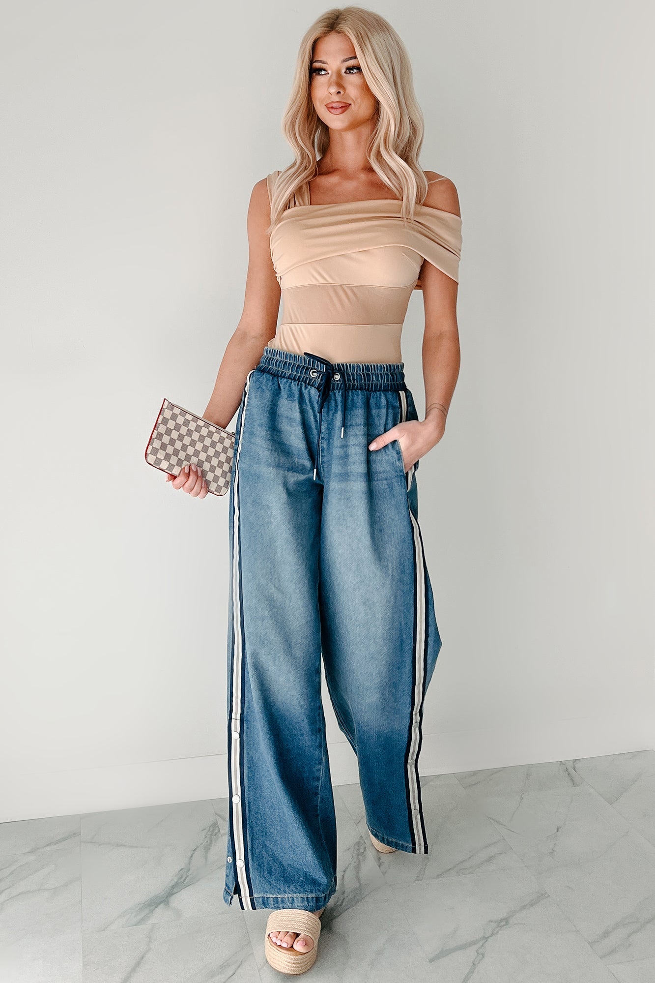 Heartfelt Moments Asymmetric Bodysuit (Nude)