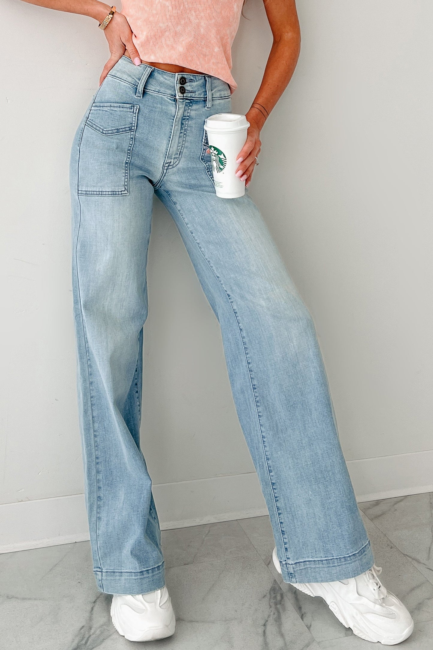 Zella High Rise Wide Leg Eunina Jeans (Medium)
