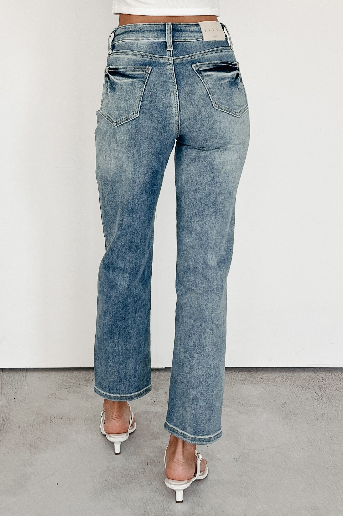 Halle Tummy Control Straight Saige Jeans (Medium Dark)