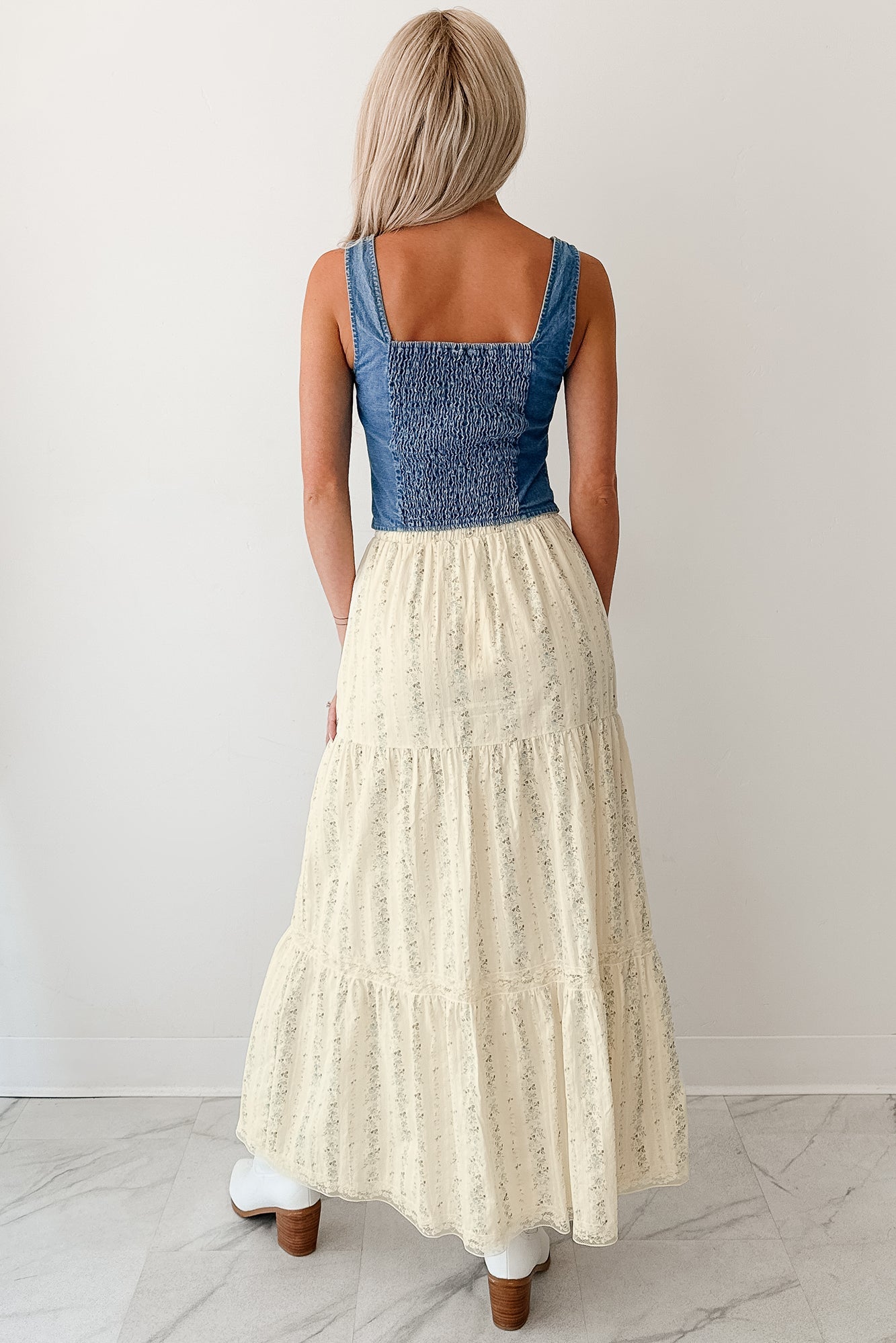 Made For More Hook Front Denim Tank Top (Denim)