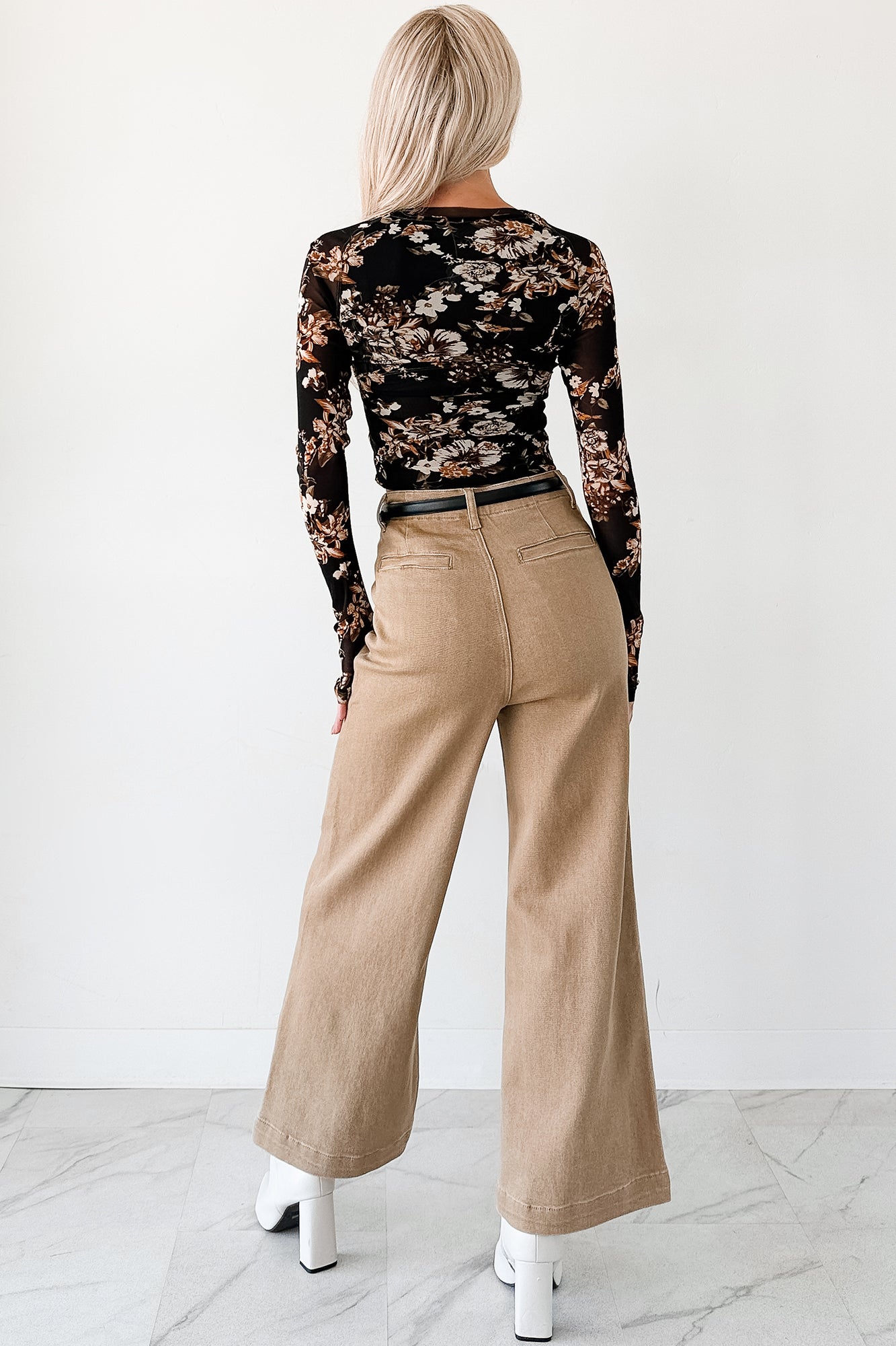 Keenan Wide Leg Denim Lovelo Jeans (Khaki)